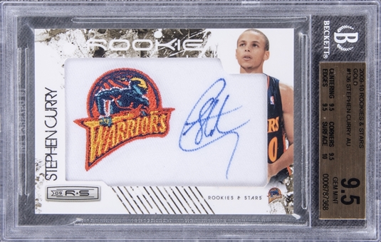 2009-10 Panini Rookies & Stars Gold #136 Stephen Curry Signed Rookie Card (#17/25) – BGS GEM MINT 9.5/BGS 10
